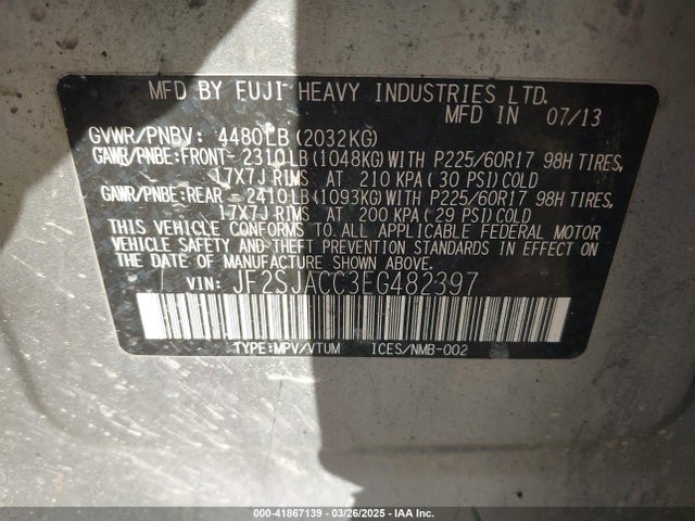 JF2SJACC3EG482397 Subaru Forester 2.5i Premium