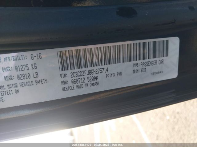 2C3CDZFJ8GH275714 Dodge Challenger R/t Scat Pack