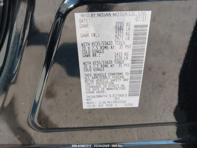 5N1AL0MN7FC537985 Infiniti QX60