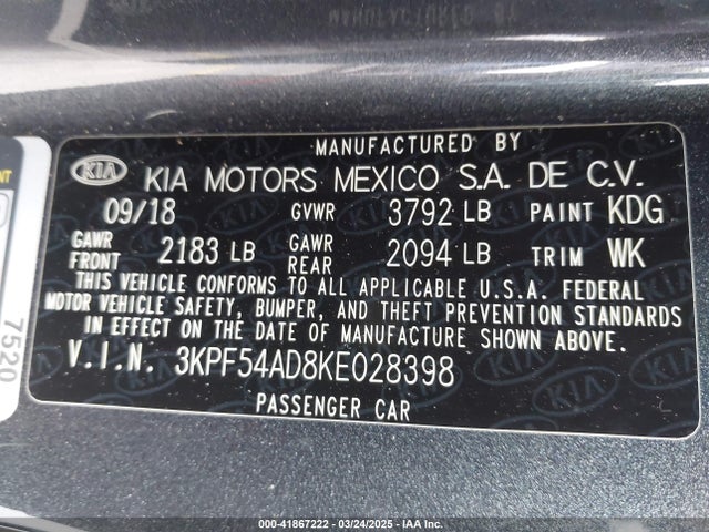 KIA FORTE EX 2019 3KPF54AD8KE028398 Image 9