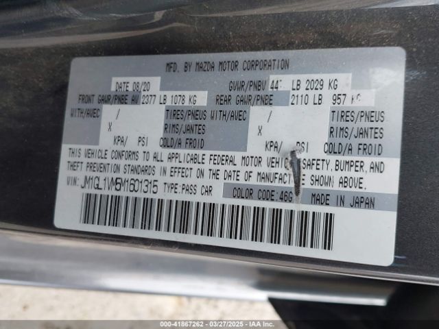 JM1GL1VM5M1601315 Mazda Mazda6 Touring