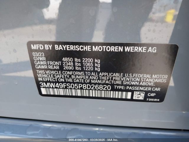 3MW49FS05P8D26820 BMW 3 Series M340i