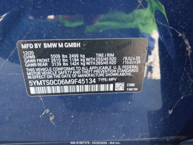 5YMTS0C06M9F45134 BMW X3 M