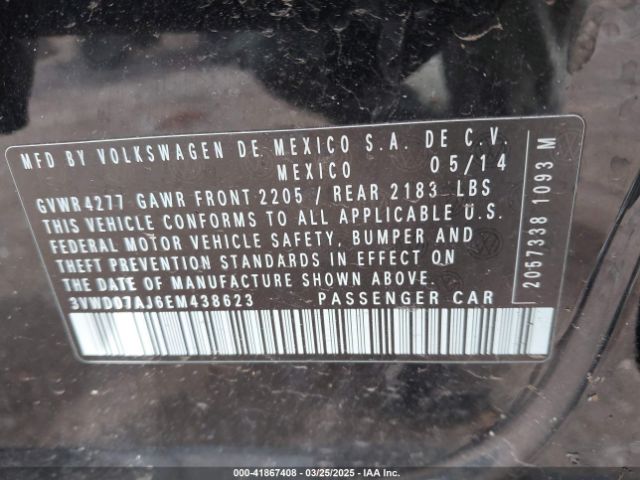 3VWD07AJ6EM438623 Volkswagen Jetta 1.8t Se