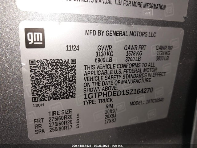 GMC l84 2025 1GTPHDED1SZ164270 Image 9