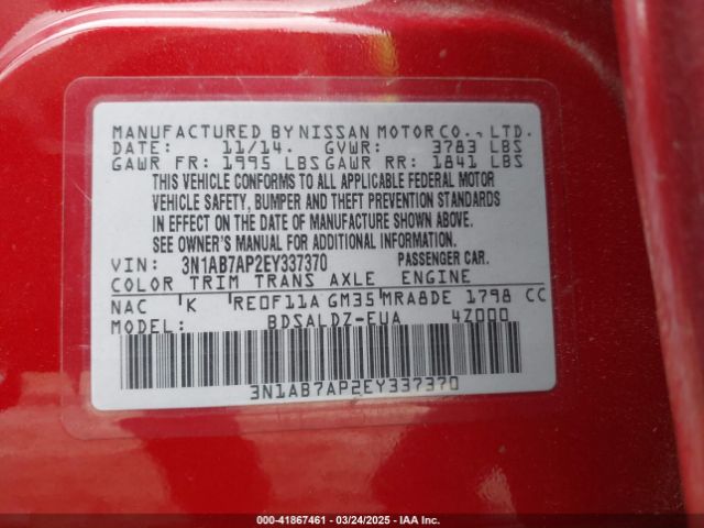 2014 NISSAN SENTRA 3N1AB7AP2EY337370 Photo 8