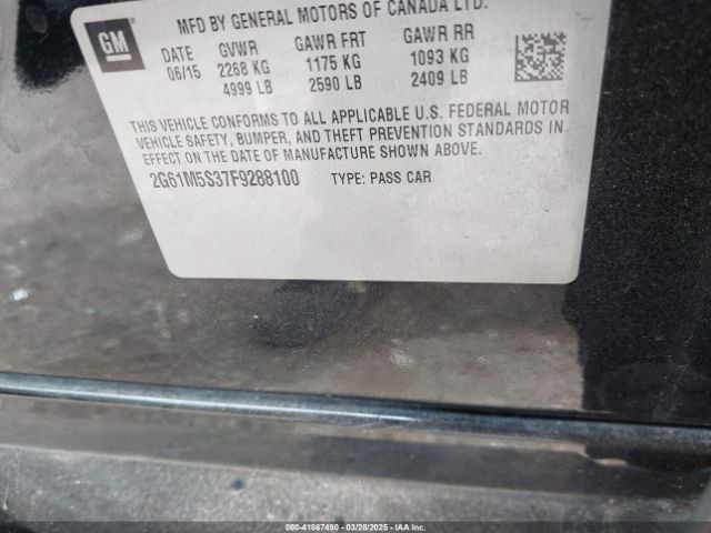 2G61M5S37F9288100 Cadillac XTS LUXURY