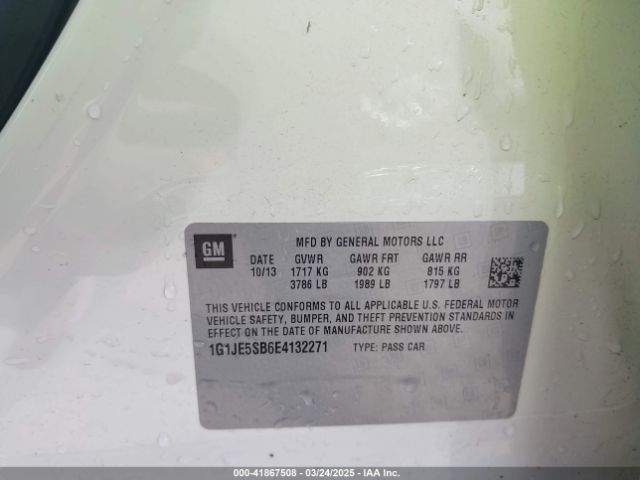 1G1JE5SB6E4132271 Chevrolet Sonic Ltz Auto