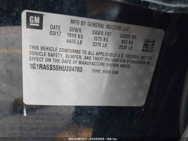1G1RA6S56HU204783 Chevrolet VOLT LT