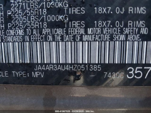 JA4AR3AU4HZ051385 Mitsubishi Outlander Sport 2.0 Es