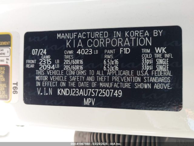 KNDJ23AU7S7250749 KIA SOUL S
