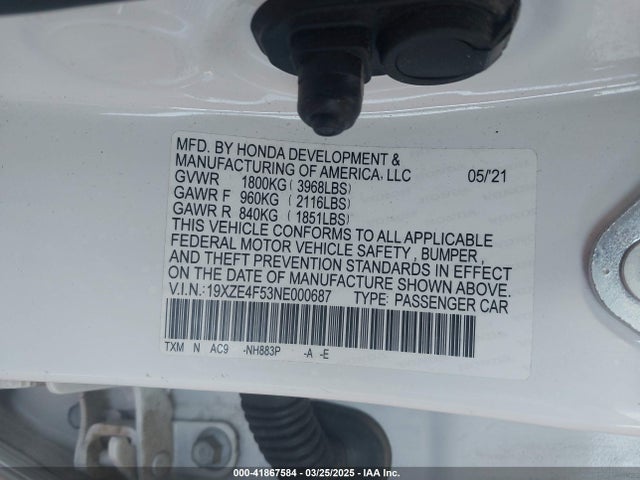 19XZE4F53NE000687 Honda INSIGHT EX