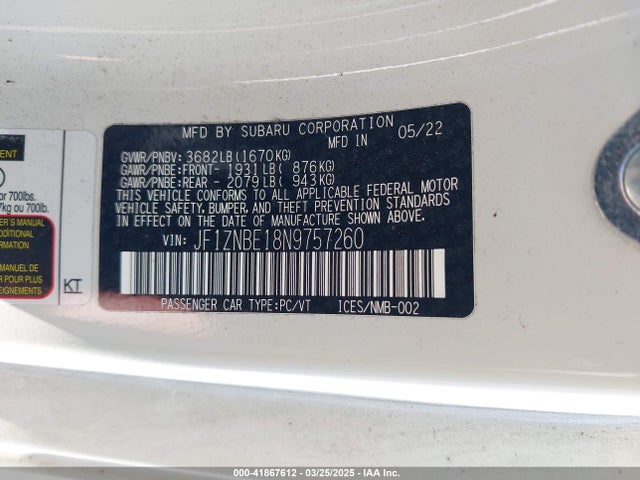 JF1ZNBE18N9757260 Toyota na