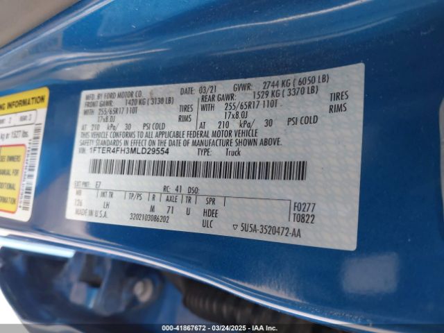 1FTER4FH3MLD29554 Ford Ranger Xlt
