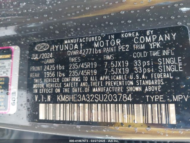 KM8HE3A32SU203784 Hyundai Kona Limited