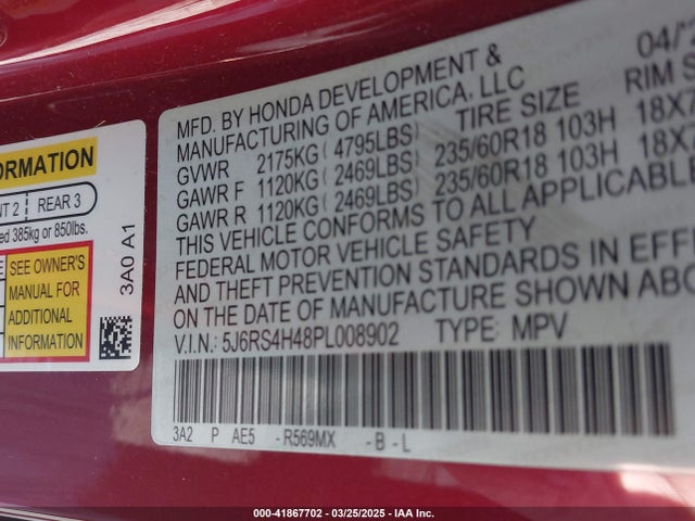 Honda Cr-v Ex Awd 2023 5J6RS4H48PL008902 Image 9