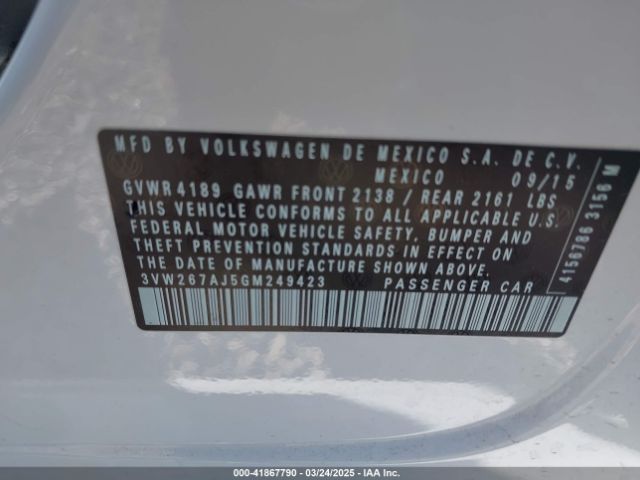 3VW267AJ5GM249423 Volkswagen Jetta 1.4t S