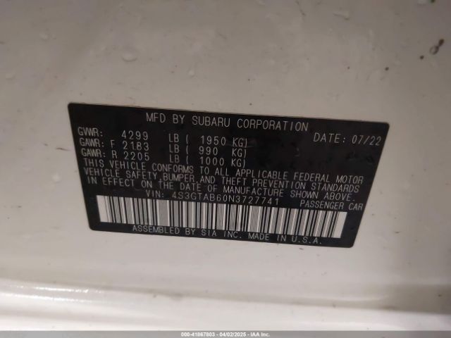 4S3GTAB60N3727741 Subaru Impreza Base 5-door