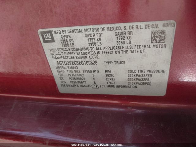 3GTU2VEC8EG100328 GMC Sierra 1500 Slt