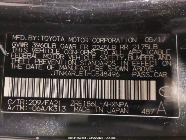 JTNKARJE1HJ548496 Toyota COROLLA IM