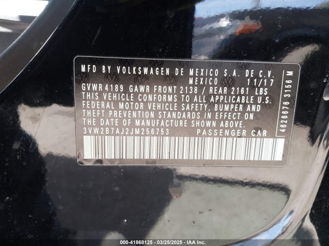 3VW2B7AJ2JM256753 Volkswagen Jetta 1.4t S