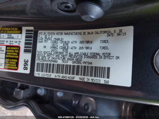 3TMCZ5AN1KM254066 Toyota Tacoma Trd Off Road