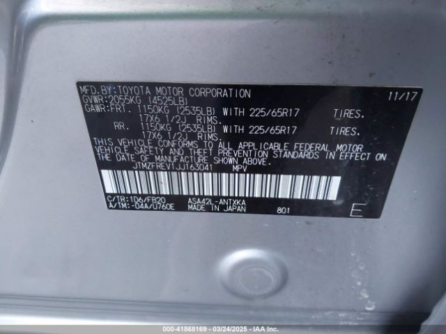 JTMZFREV1JJ163041 Toyota RAV4 LE