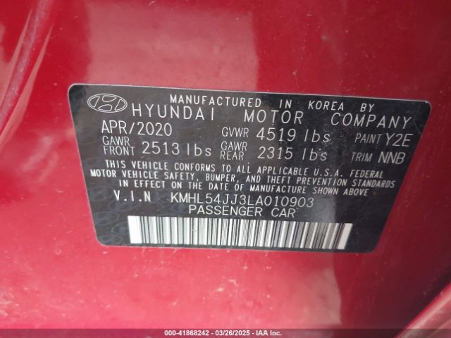 KMHL54JJ3LA010903 Hyundai Sonata Hybrid Limited