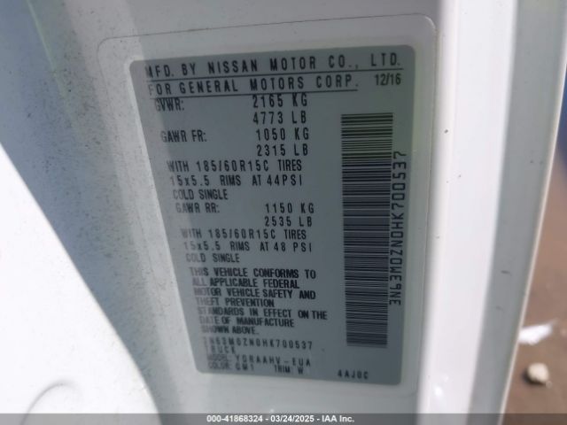 3N63M0ZN0HK700537 Chevrolet City Express 1lt