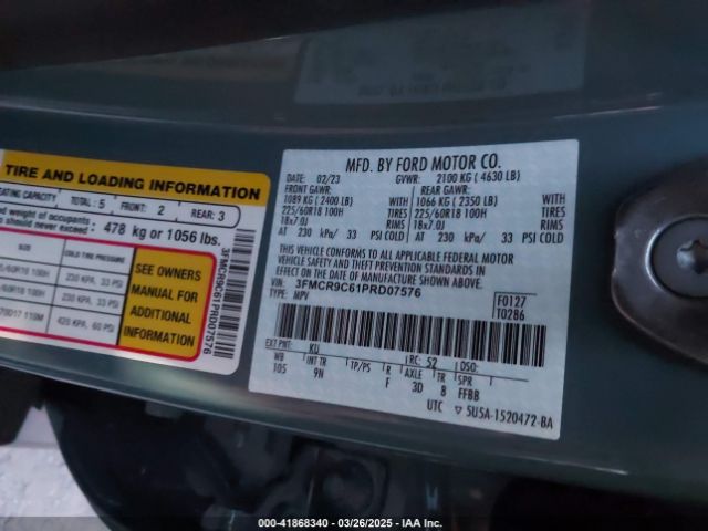 3FMCR9C61PRD07576 Ford Bronco Sport Outer Banks