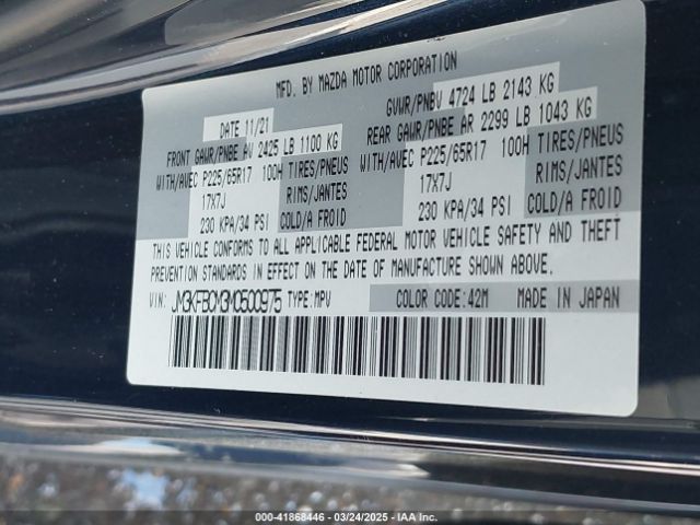 JM3KFBCM3M0500975 Mazda Cx-5 Touring
