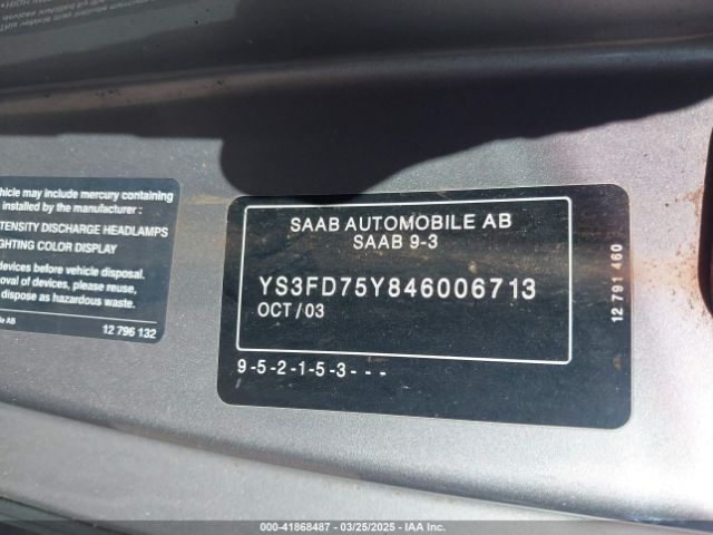 2004 SAAB 9-3 YS3FD75Y846006713 Photo 8