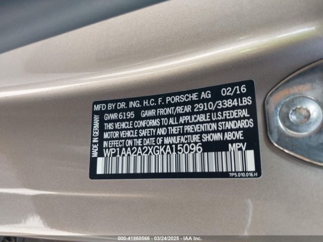WP1AA2A2XGKA15096 Porsche Cayenne