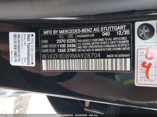 W1KZF8DB9MA928704 Mercedes-Benz E 350