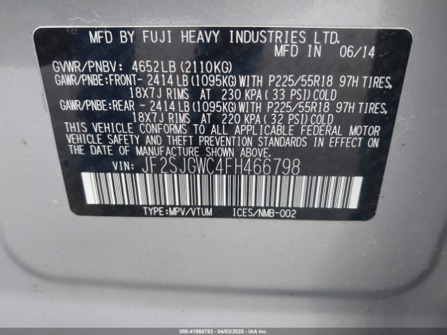 JF2SJGWC4FH466798 Subaru Forester 2.0xt Touring