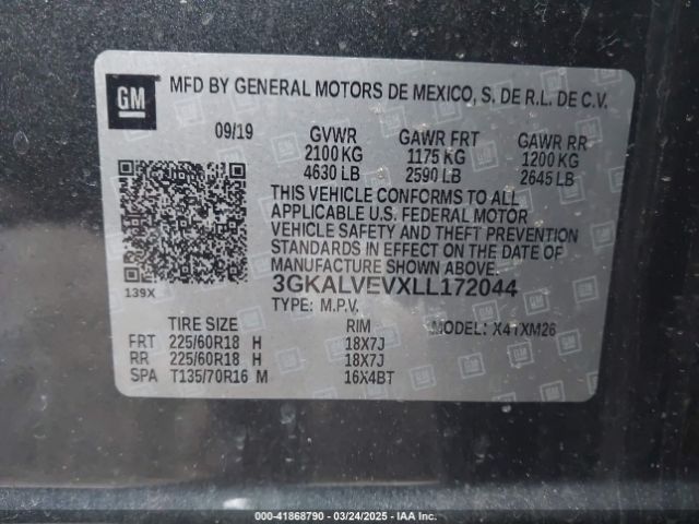 3GKALVEVXLL172044 GMC Terrain Awd Slt