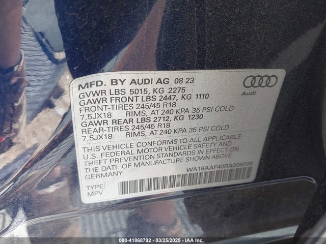 WA18AAF40RA006009 Audi A4 Allroad Premium Plus 45 Tfsi Quattro S Tronic