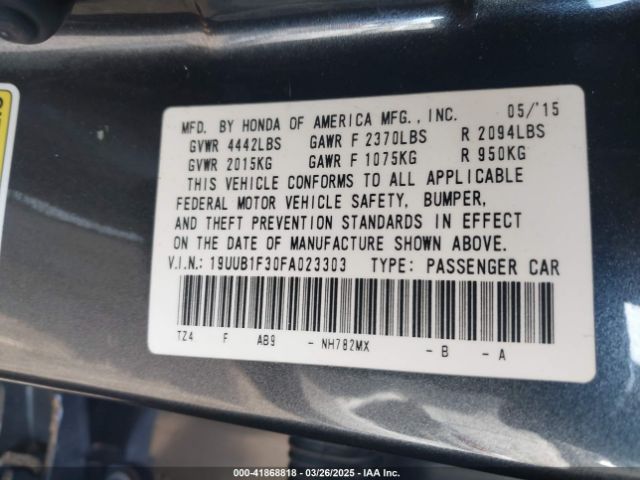 19UUB1F30FA023303 Acura TLX