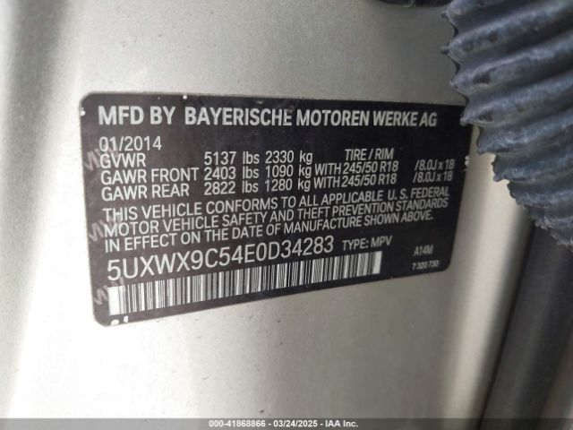 5UXWX9C54E0D34283 BMW X3 Xdrive28i