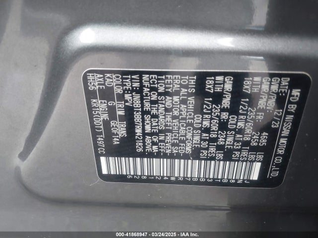 Nissan Rogue 2024 JN8BT3BB7RW421826 Image 9