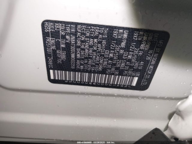 JN8AT3DD2MW302259 Nissan Rogue Platinum Intelligent Awd