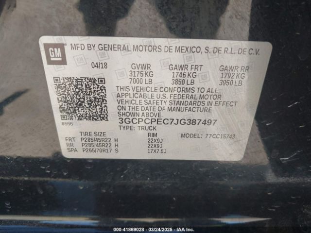 3GCPCPEC7JG387497 Chevrolet Silverado 1500 Custom