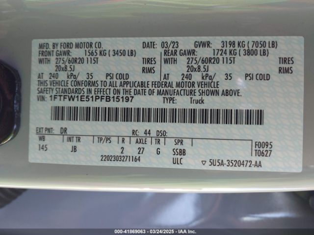 1FTFW1E51PFB15197 Ford F-150 Xl