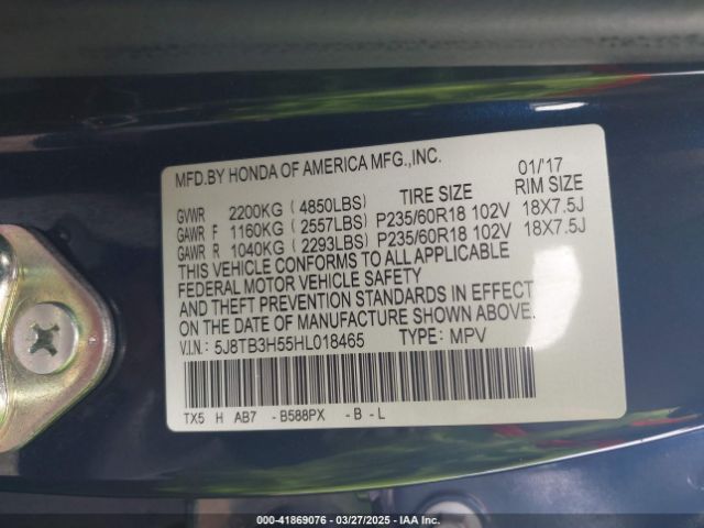 2017 ACURA RDX 5J8TB3H55HL018465 Photo 8