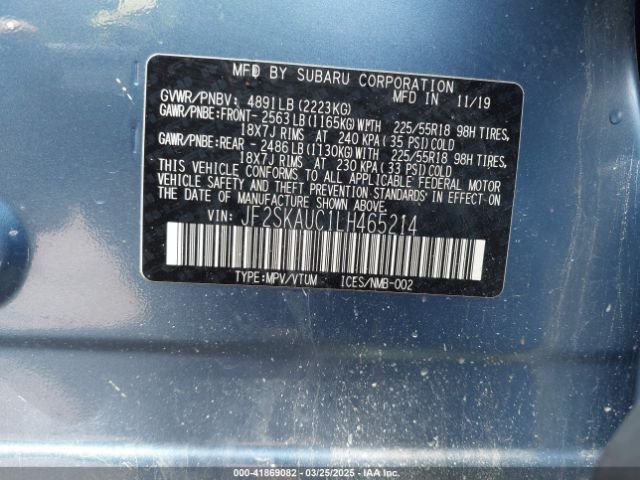 JF2SKAUC1LH465214 Subaru Forester Limited