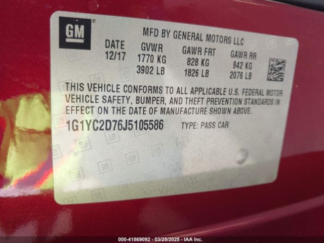 2018 CHEVROLET CORVETTE 1G1YC2D76J5105586 Photo 8