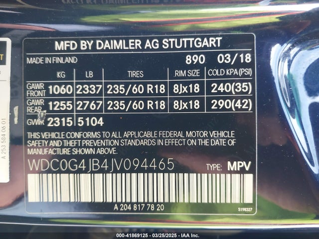 WDC0G4JB4JV094465 Mercedes-Benz GLC 300