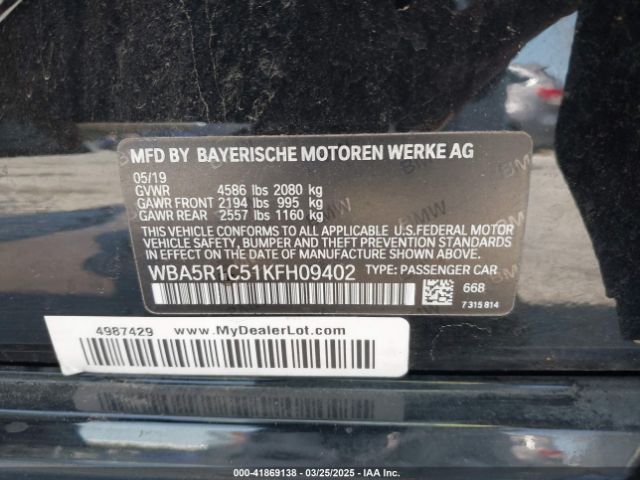 WBA5R1C51KFH09402 BMW 330I