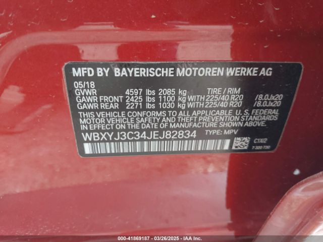 WBXYJ3C34JEJ82834 BMW X2 Sdrive28i