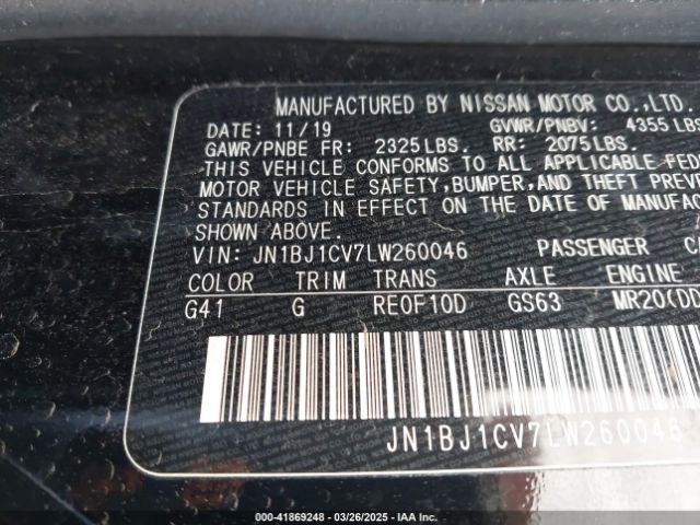 JN1BJ1CV7LW260046 Nissan Rogue Sport S Fwd Xtronic Cvt